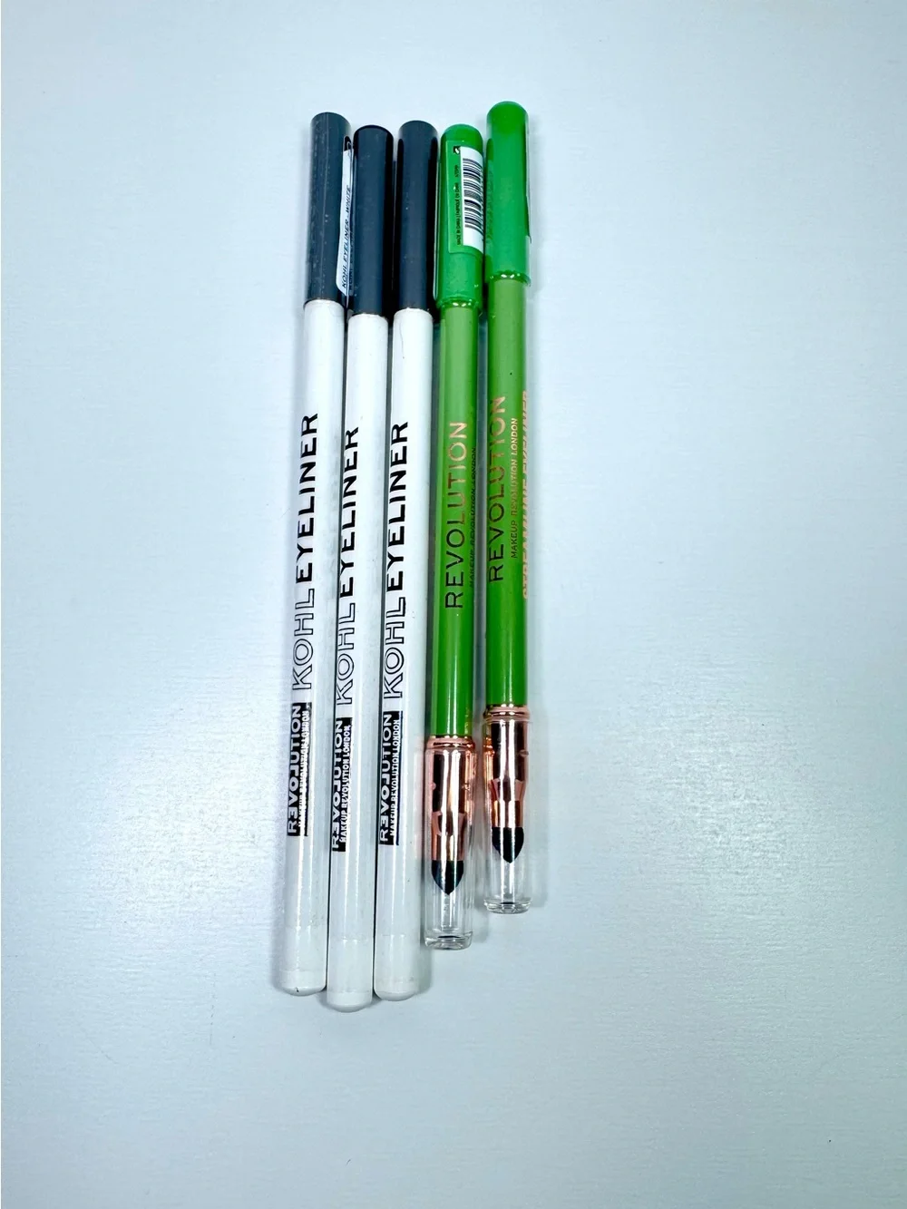 Revolution Eyeliner Bundle White & Green Set of 5 NEW